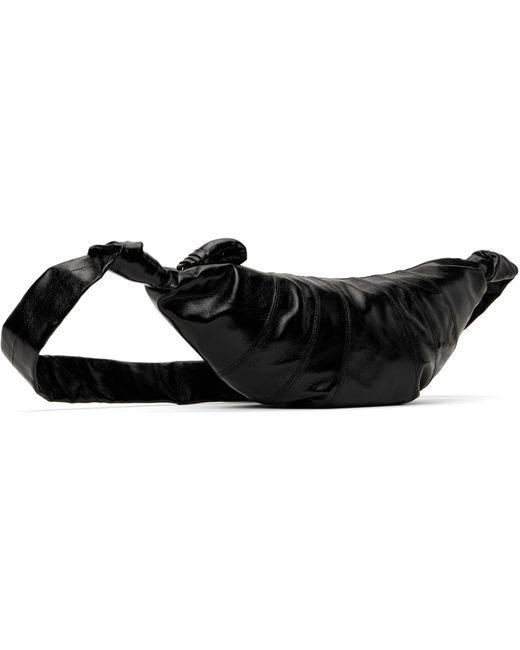Lemaire Black Croissant Zip-Up Medium Crossbody Bag