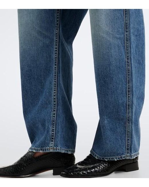Nili Lotan Blue Tribeca Barrel-Leg Jeans