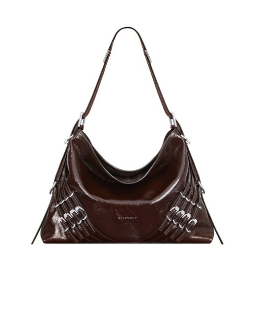 Givenchy Brown Voyou Buckle Detailed Medium Shoulder Bag