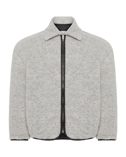 J.W. Anderson Gray Zip-Front Fleece Jacket for men