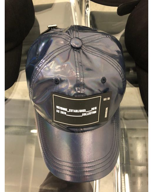 we11done Blue Baseball Hat for men