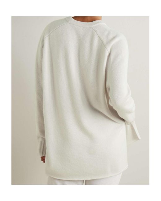 James Perse White Crew Neck Long Sleeve Sweater