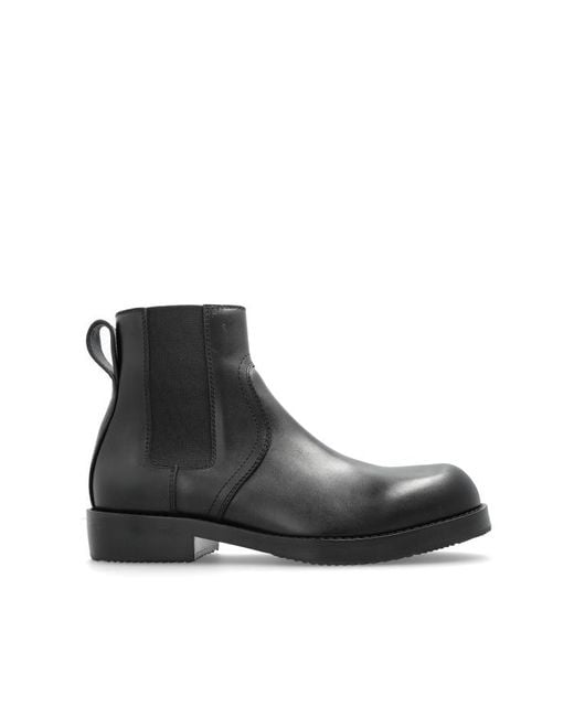 Dries Van Noten Black Round Toe Chelsea Boots for men