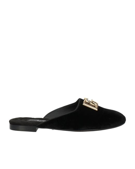 Dolce & Gabbana Black Solid Color Mules