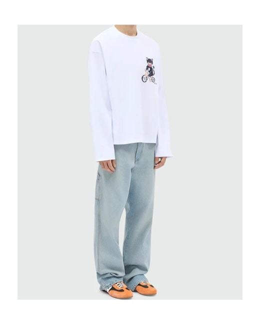 MSGM White Graphic-Print T-Shirt for men