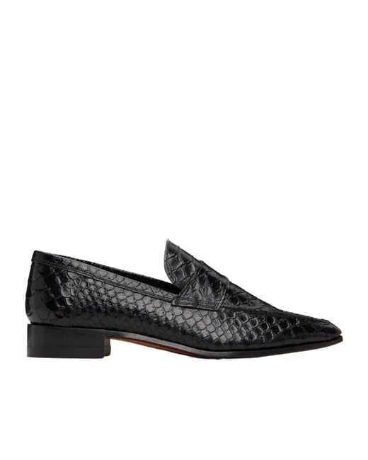 Paris Texas Black Embossed Slip-On Flats