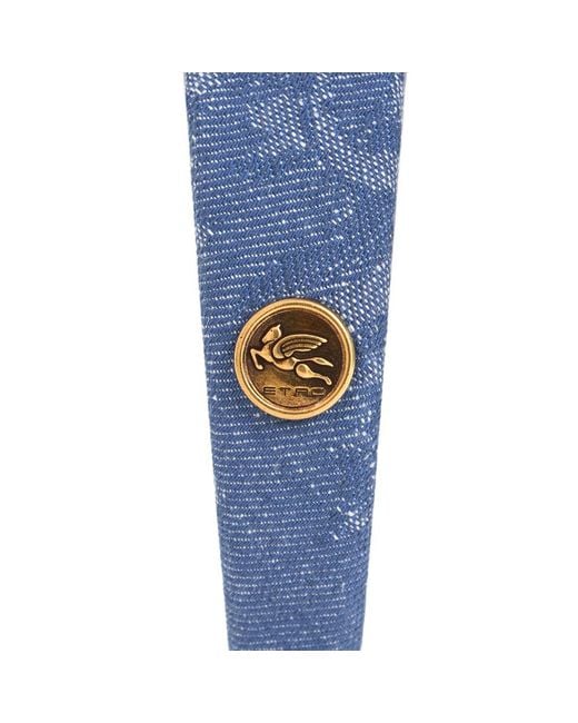 Etro Blue Logo Embellished Headband