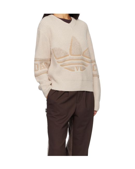 Adidas Originals Blue X Clot By Edison Chen V-Neck Logo Knitwear for men