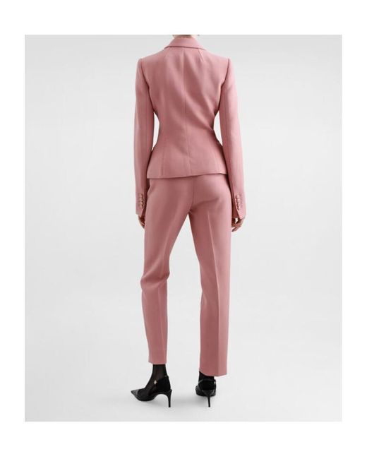 Dolce & Gabbana Pink Pressed Crease Tailored Trousers
