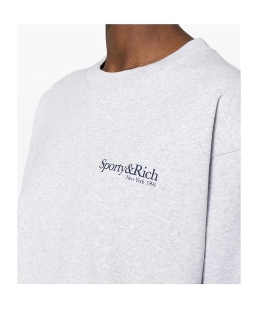 Sporty & Rich White Long-Sleeved Sweatshirt