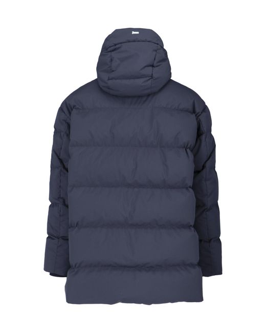 Herno Blue Structured Jacket With Classic Silhouette And Front Zipper Closure for men