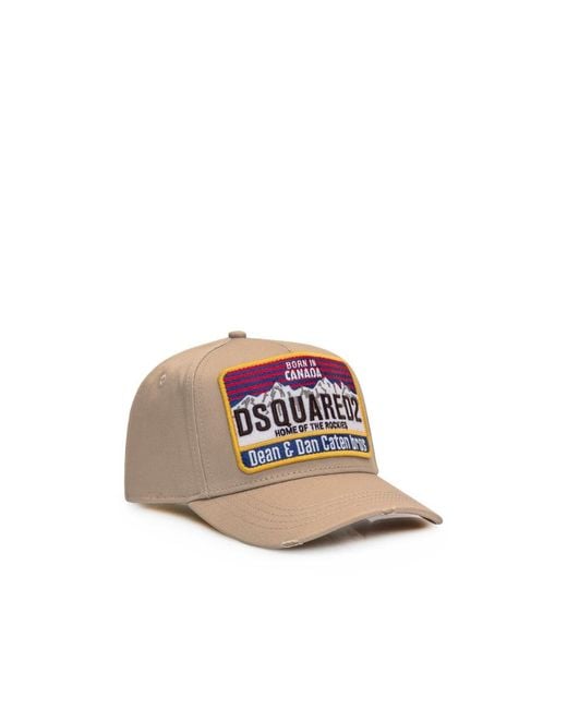 DSquared² Pink Logo-Patch Cotton Baseball Cap for men