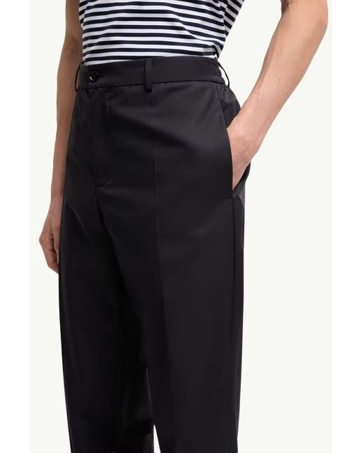 Moncler Blue Logo Patch Straight-Leg Pants for men