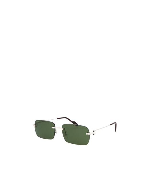 Cartier Green Rectangle Framed Sunglasses for men