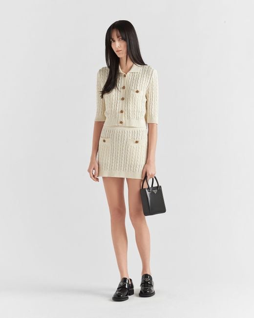 Prada Natural Knitted Mini Skirt