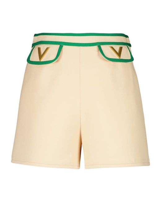 Valentino Green Logo Plaque Shorts