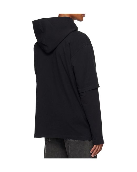 MM6 by Maison Margiela Black Graphic-Print Hoodie for men