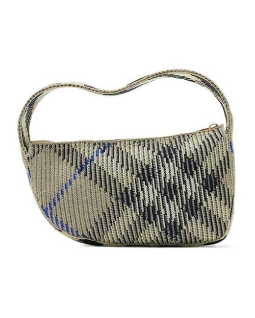 Burberry Multicolor Checked Zipped Mini Knitted Shoulder Bag