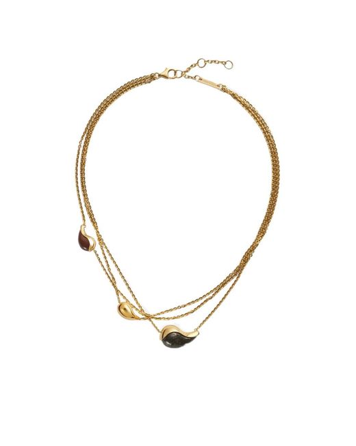 Bottega Veneta Metallic Drop Marble Necklace