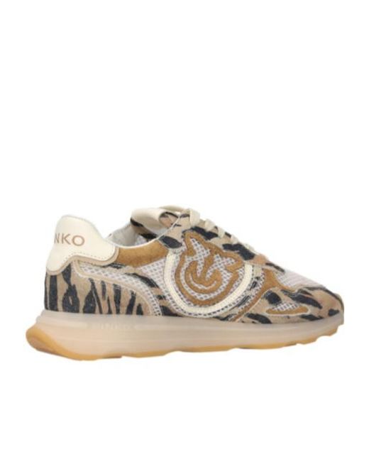 Pinko Multicolor Mesh Panel Patterned Sneakers