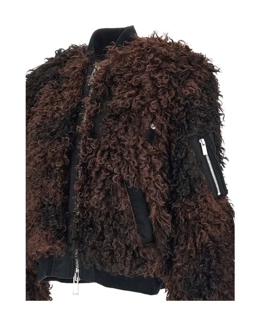 Sacai Black Zip-Up Bomber Jacket