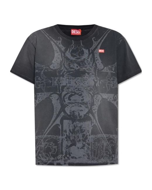 DIESEL Gray T-Marey-R2 Graphic-Print T-Shirt