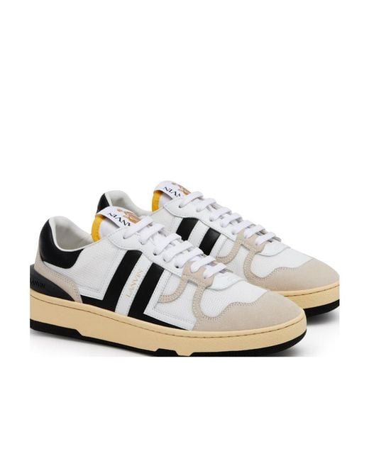 Lanvin White Panelled Low-Top Sneakers