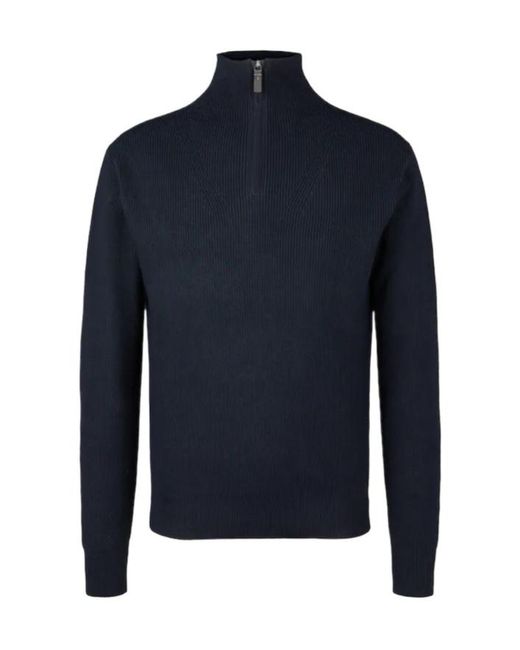 Tod's Blue Half-Zip Knit Sweater for men