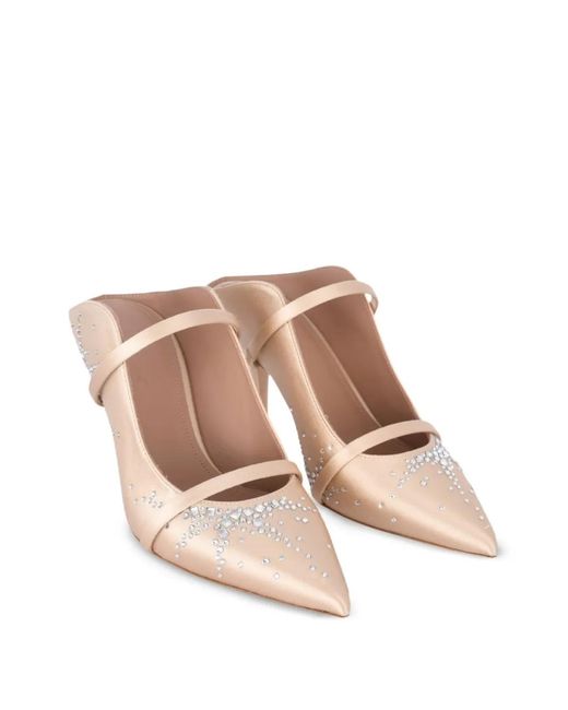 Malone Souliers Pink Maureen Rhinestone-Embellished Mules