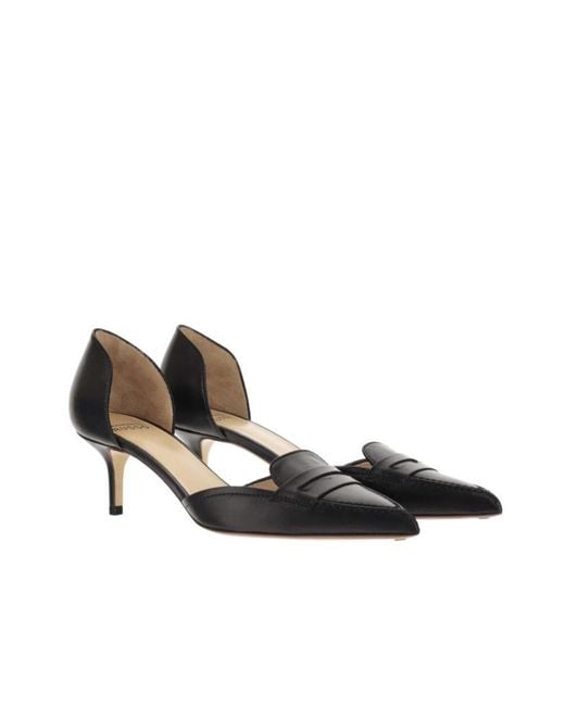 Francesco Russo Black Pointed Toe Pumps