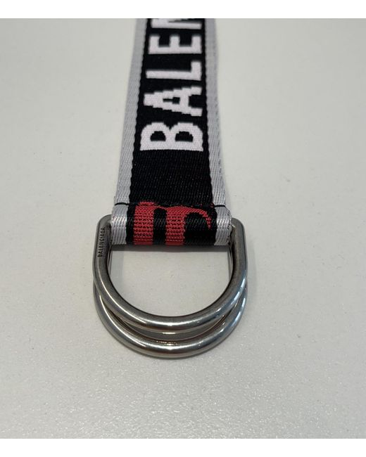 Balenciaga White D Ring Logo Detailed Belt for men