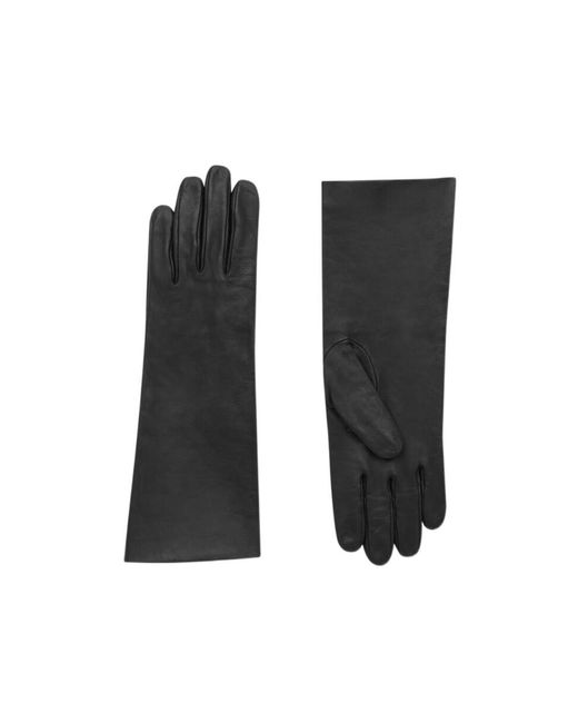 Saint Laurent Black Cassandre Long Gloves for men