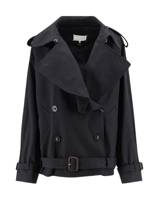 Maison Margiela Black Double-Breasted Cropped Caban