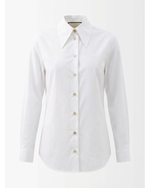 Gucci Purple Pointed Collar Buttoned Shirt
