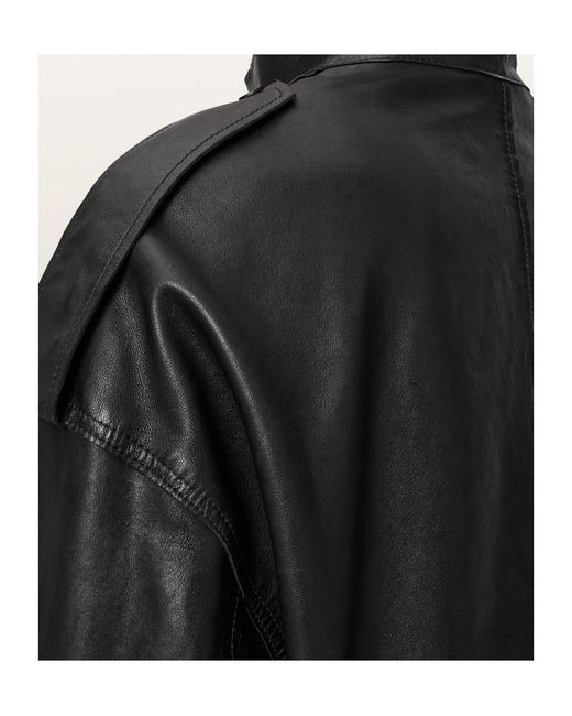 AllSaints Black Lowden Leather Jacket