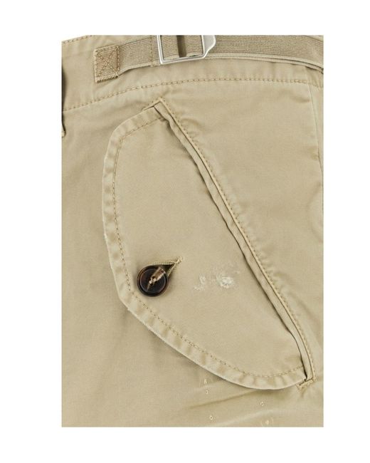 DSquared² Natural Garment-Dyed Utility Wide-Leg Pants for men