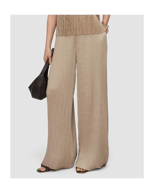 Joseph Natural Amber Pleated Satin Trousers