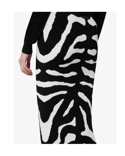 Moschino Black Printed Stretch Skirt
