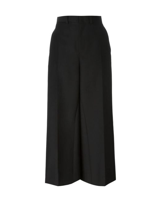 Junya Watanabe Black Wide Leg Cropped Trousers