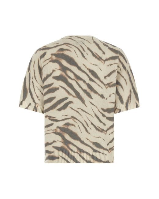 Ganni White Graphic Logo Knitted Top
