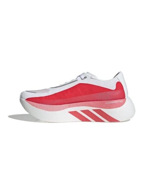 Adidas Red Hyperboost Edge Running Shoes for men