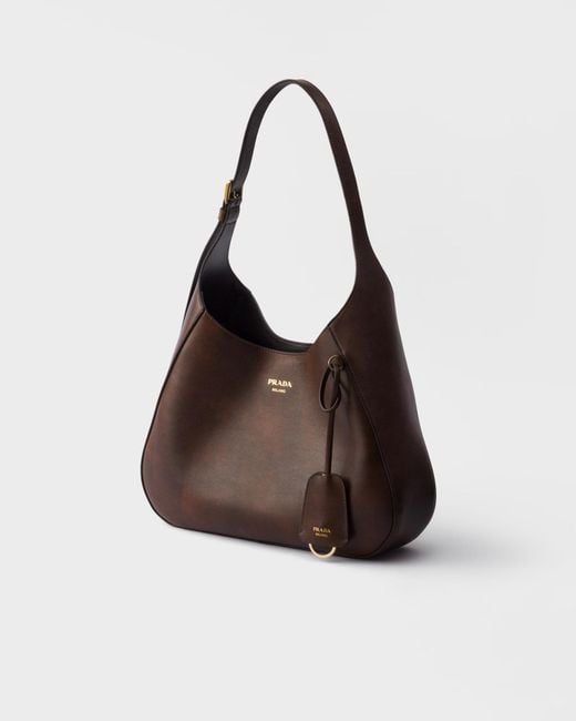 Prada Brown Curved Hobo Shoulder Bag
