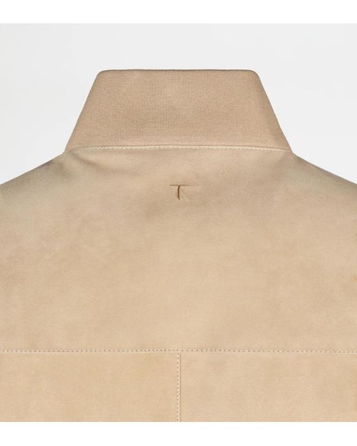 Tod's Natural Suede Bomber Jacket for men