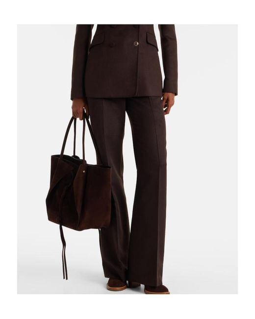 Gabriela Hearst Brown Vesta Silk Flared Pants