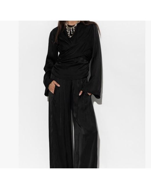 Isabel Marant Black Long Sleeve Crewneck Top