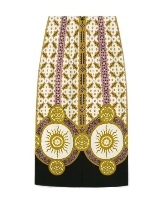 LaDoubleJ Metallic Patterned Pencil Skirt