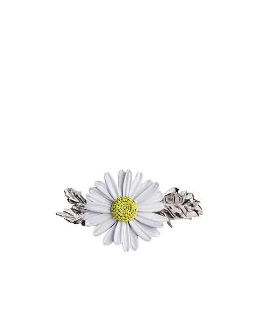 Dior White Charms Daisy Brooch for men