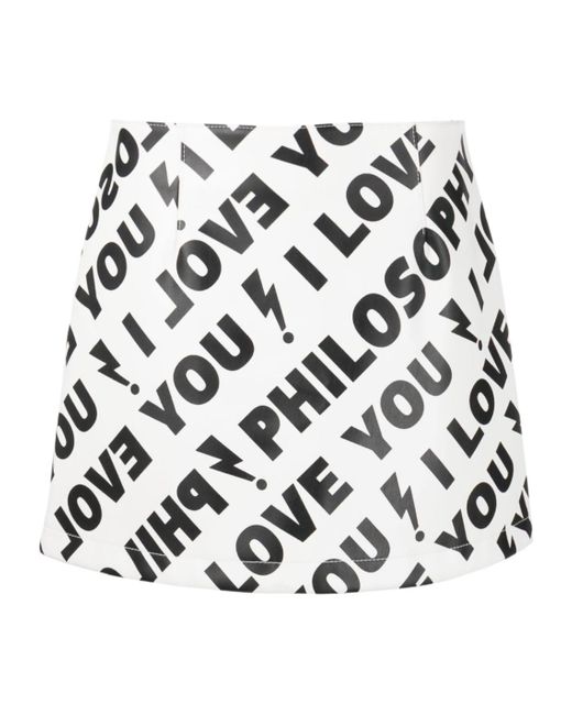 Philosophy Di Lorenzo Serafini White High Waist Mini Skirt