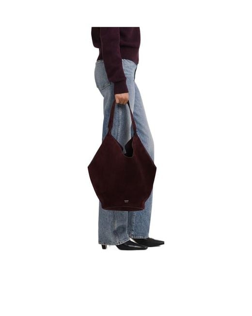 Khaite Purple Double-Handle Shopping Bag