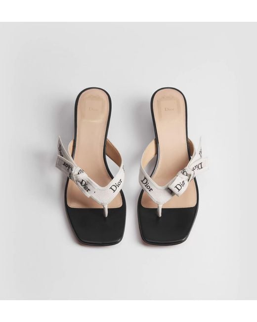 Dior White J'A Heeled Thong Sandal